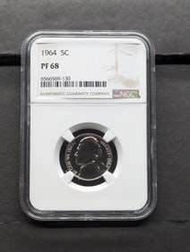 1964 PROOF Jefferson Nickel - NGC PF68