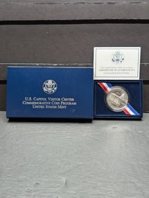 2001-P UNC U.S. Capitol Visitor Center Commem Silver Dollar in OGP w/ COA