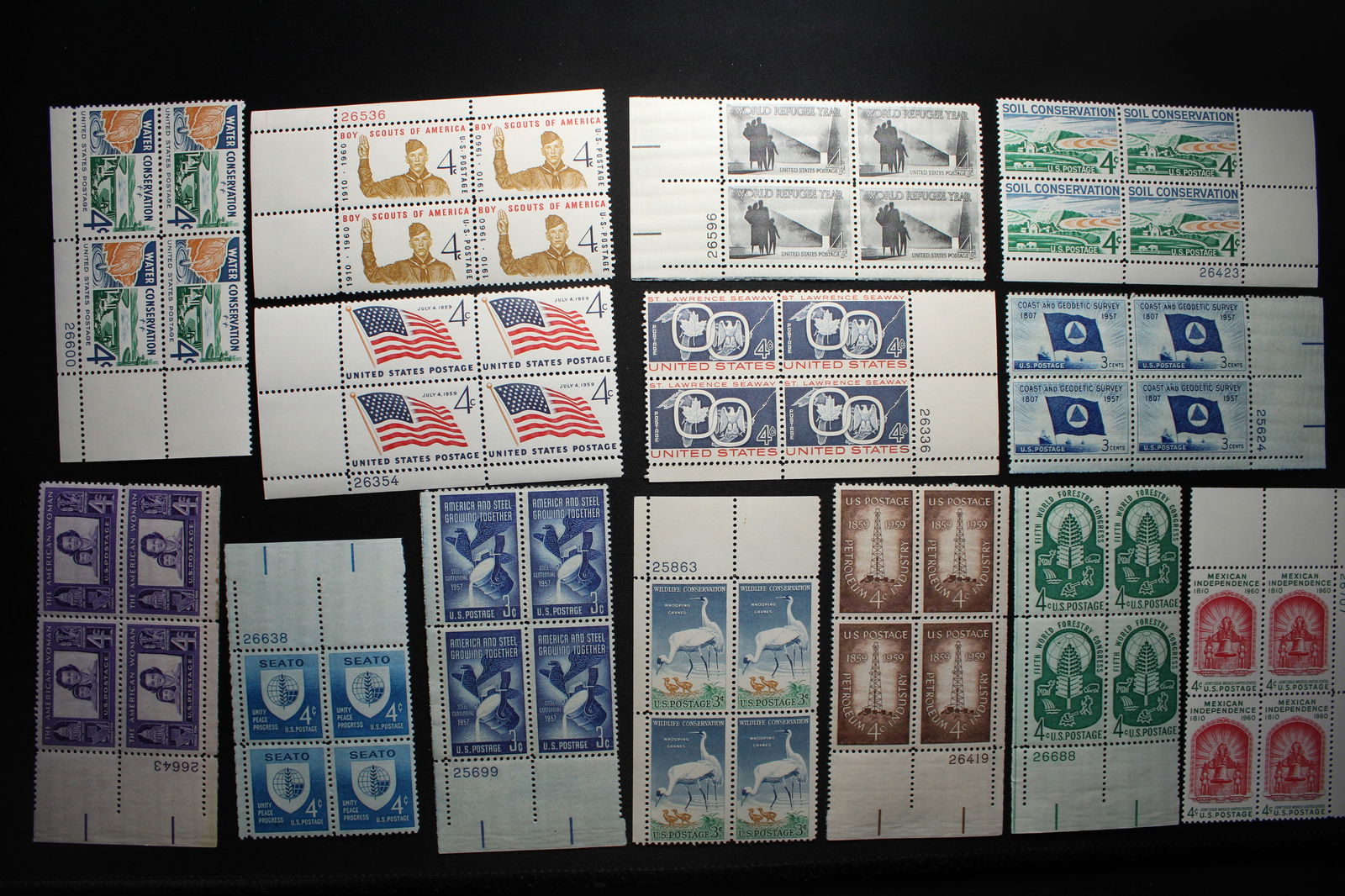 (14) Plate Block Stamps- Mint, Never Hinged (1 of 1)