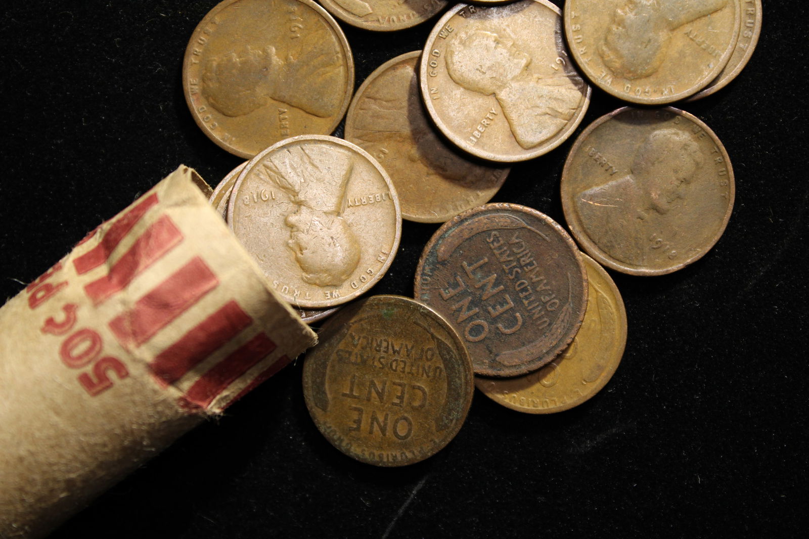 Roll 1918 P Wheat Pennies (1 of 2)