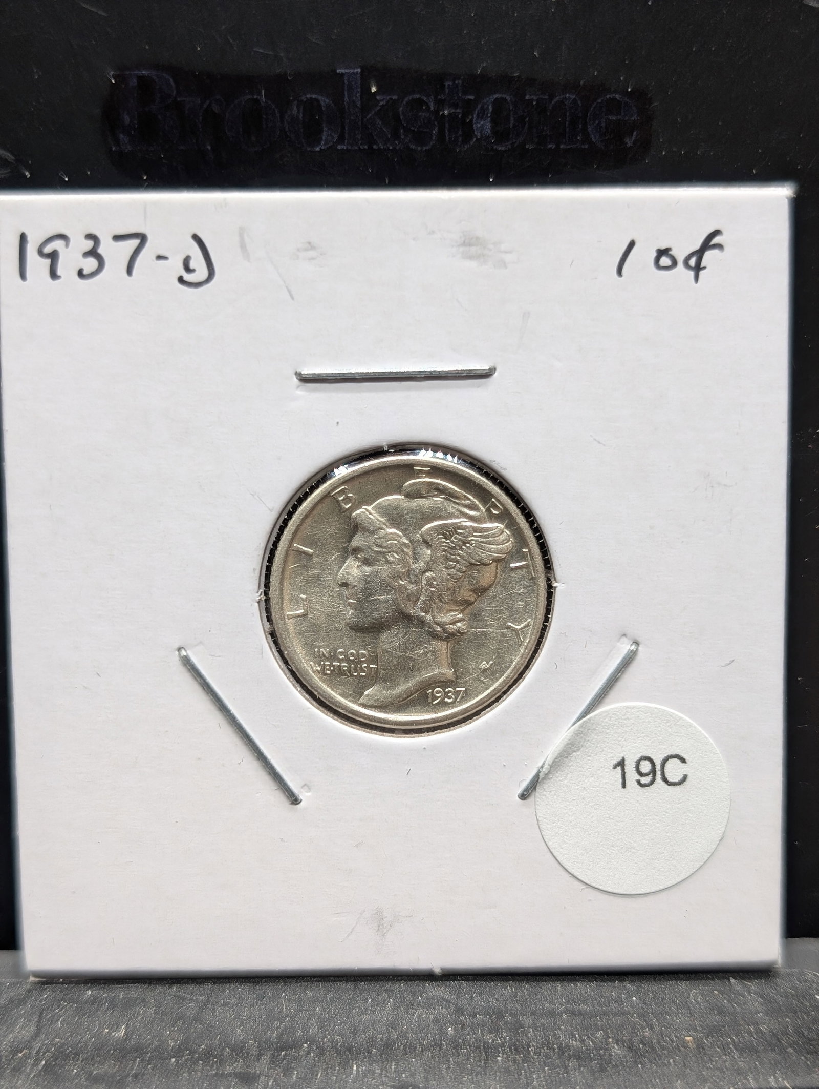 1937-D Mercury Dime.: 1937-D Mercury Dime.