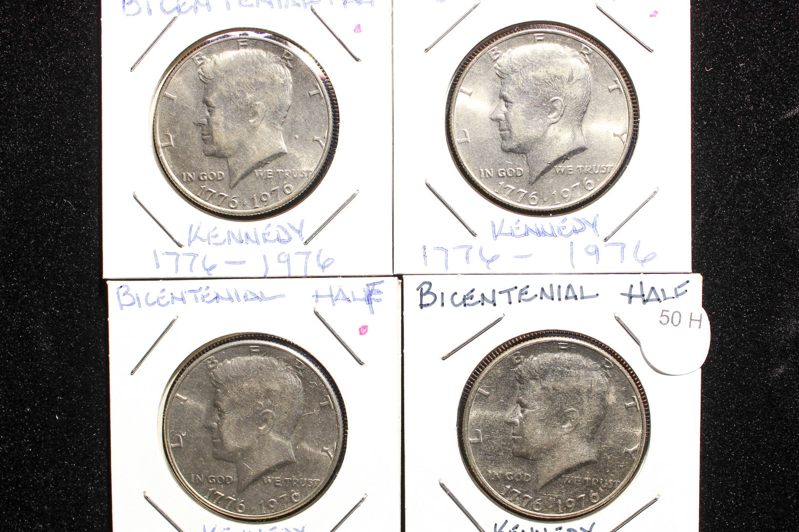 Four 1776-1976 Clad Bicentennial Kennedy Half Dollars (1 of 2)