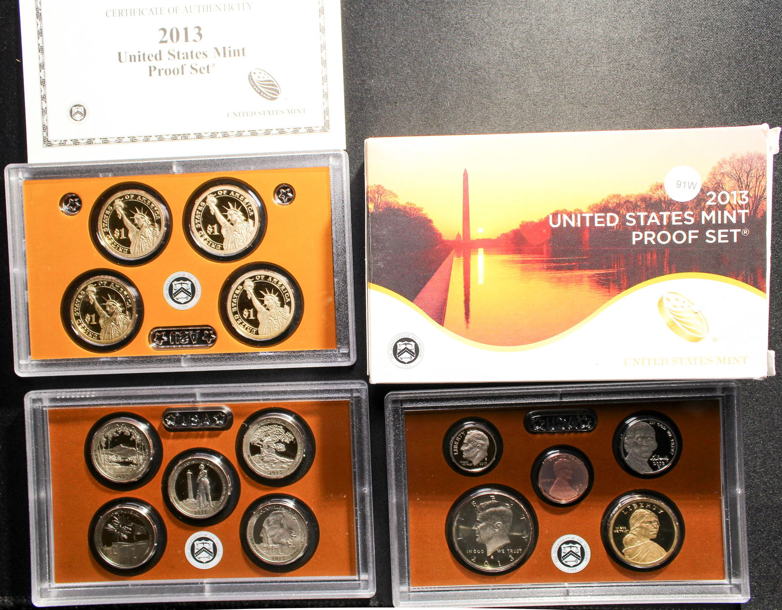 2013 -S US Mint Proof Set w/ Four Presidential Dollars, One Delaware Treaty Dollar  - 14 Coin Set (1 of 7)