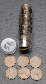 Roll of 50 1951-D Lincoln Wheat Cents