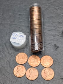 (47) 1971 RED BU Lincoln Memorial Cents