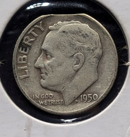 Error - 1950-S Roosevelt Dime - Chipped Planchet
