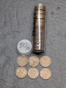 Roll of 50 1950-D Lincoln Wheat Cents