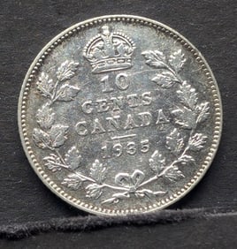 1935 Canada Silver Dime, MS 62, NGC Retail $175 in AU 58 & $525 in MS 62