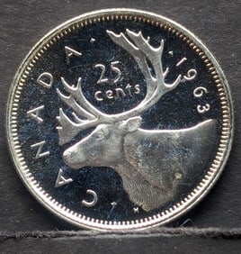 1963 Canada Silver Quarter, High Grade