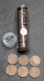 Roll of 1951-D Lincoln Wheat Cents