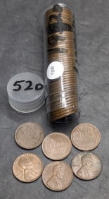 Roll of 50 1952-D Lincoln Wheat Cents