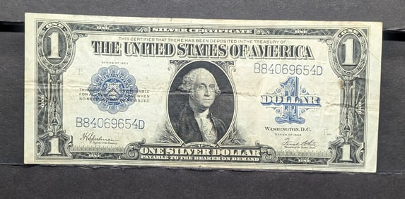 1923 Blue Seal Large Sized Silver Certificate.