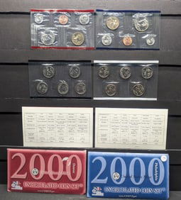 2000 P & D United States Mint Sets w/ State Quarters.