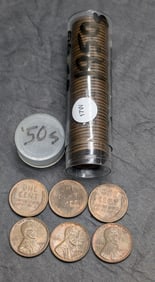 Roll of 50 1950-S Lincoln Wheat Cents