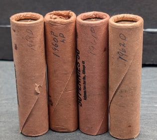 1959-D 1960-P 1961-D 1962-D Brilliant Uncirculated Unopened Federal Reserve Bank Lincoln Memorial