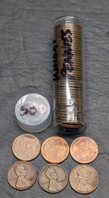 Roll of 50 1956-D Lincoln Wheat Cents