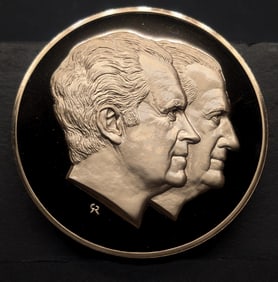 Franklin Mint 1973 Inaugural Committee Nixon-Agnew Second Term Large Solid Bronze Commemorative Coin