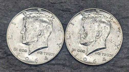 (2) 1964-D Kennedy Half Dollars