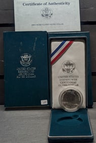 1990-W United States Eisenhower Centennial Silver Dollar US Mint OGP