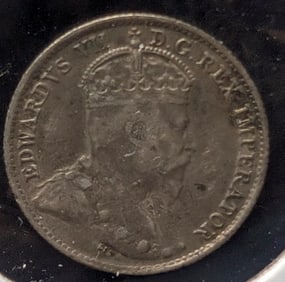 1907 Canada 5 Cent Silver Nickel, XF. 92.5% Silver