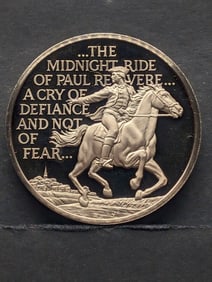 Call to Battle Paul Revere Large Solid Bronze Commemorative Coin