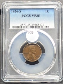 1926-S Lincoln Cent, PCGS VF 35