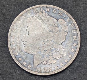 1900-O/CC (O Over CC) Key Date Morgan Silver Dollar. Desirable Overdate.