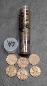 Roll of 50 1947 Lincoln Wheat Cents