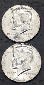 (2) 1965 BU 40% Silver Kennedy Half Dollars