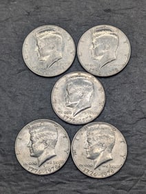(3) 1976 & (2) 1976-D Kennedy Half Dollars