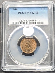 1906 Indian Cent, PCGS MS 62 RB