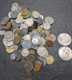Assortment Of Foreign Coins From Many Different Countries. Coins Weighs Approximately 1 lbs., 12 oz.