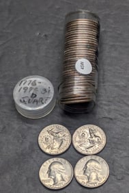 Roll of 40 1976-D Bicentennial Washington Quarters