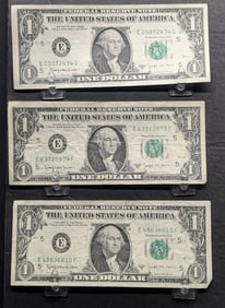 (3) 1963-B Joseph Barr One Dollar Notes