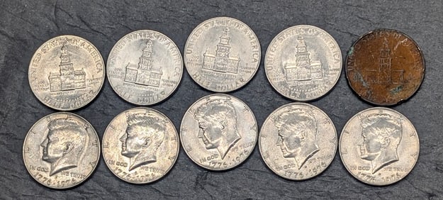(10) 1976-D Kennedy Half Dollars