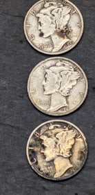 1941 P, D, & S Mercury Dimes