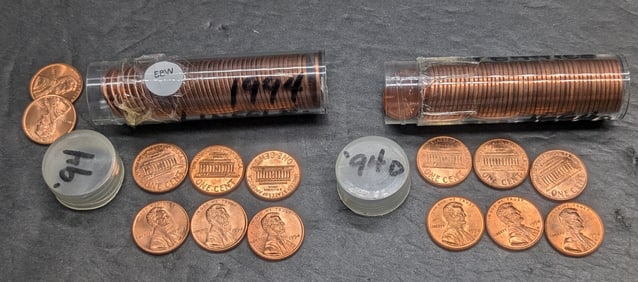 (2) Rolls of Lincoln Memorial Cents: 1994 & 1994-D