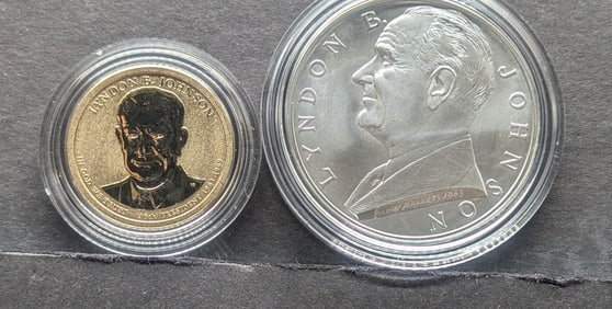 2015 United States Mint Lyndon B Johnson Coin and Chronicles Set OGP