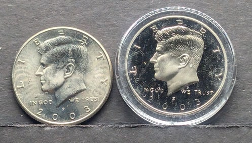 (2) Kennedy Half Dollars: 2003-P Uncirculated & 2003-S Proof