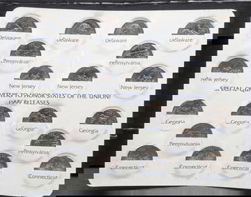 1999 P&D Commemorative State Quarters In A Greenville National Bank Saver