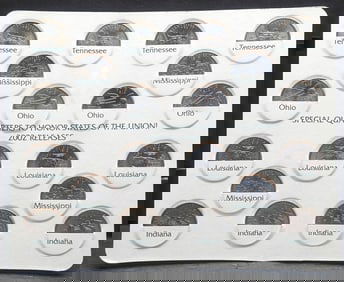 2002 P&D Commemorative State Quarters In A Greenville National Bank Saver