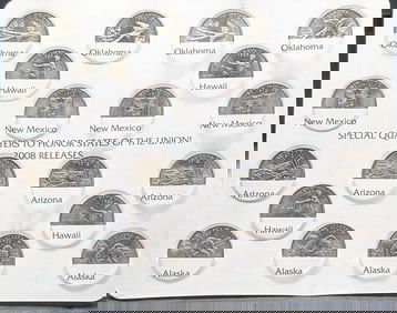 2008 P&D Commemorative State Quarters In A Greenville National Bank Saver