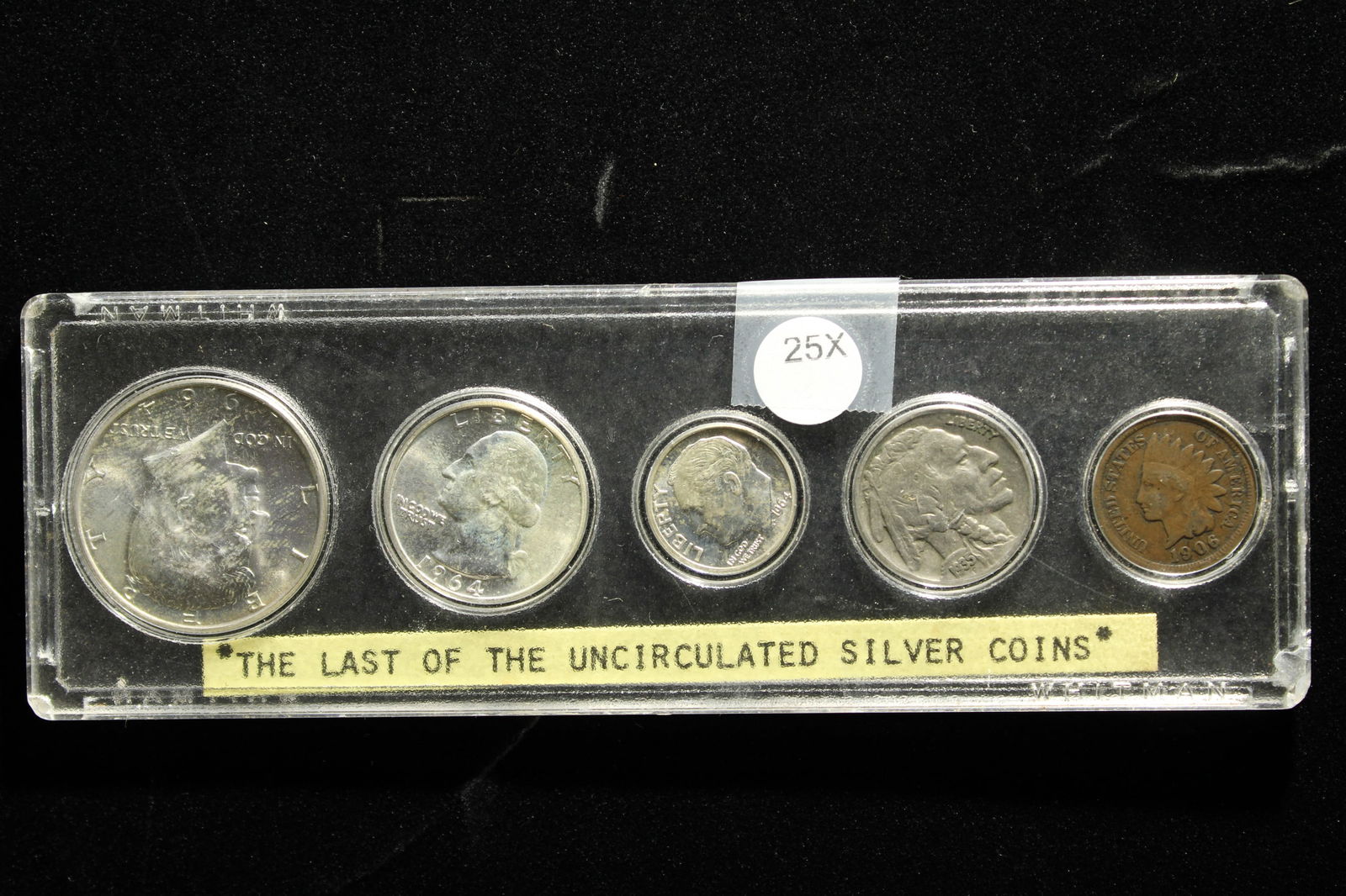 The Last year for the Silver Coins 1964 Kennedy Half Dollar, 1964 Washington Quarter & a 1964-D Roos (1 of 2)