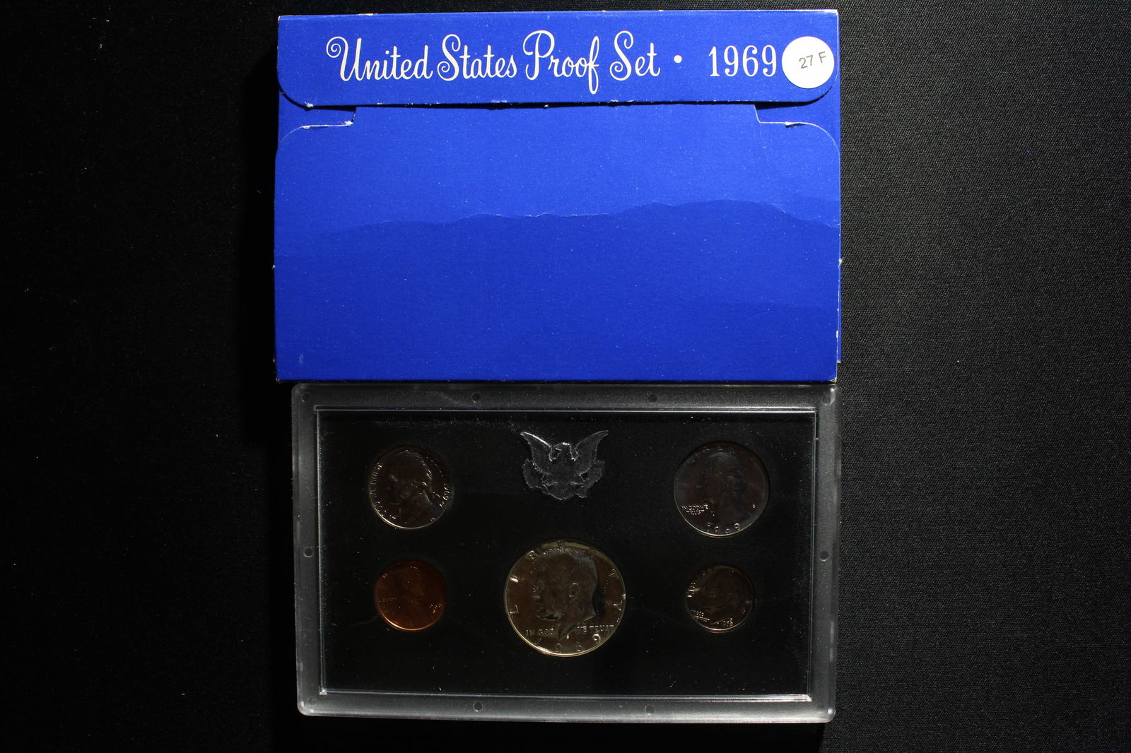 1969-S US Mint Proof Set. 40% Silver Kennedy 50c. OGP (1 of 3)