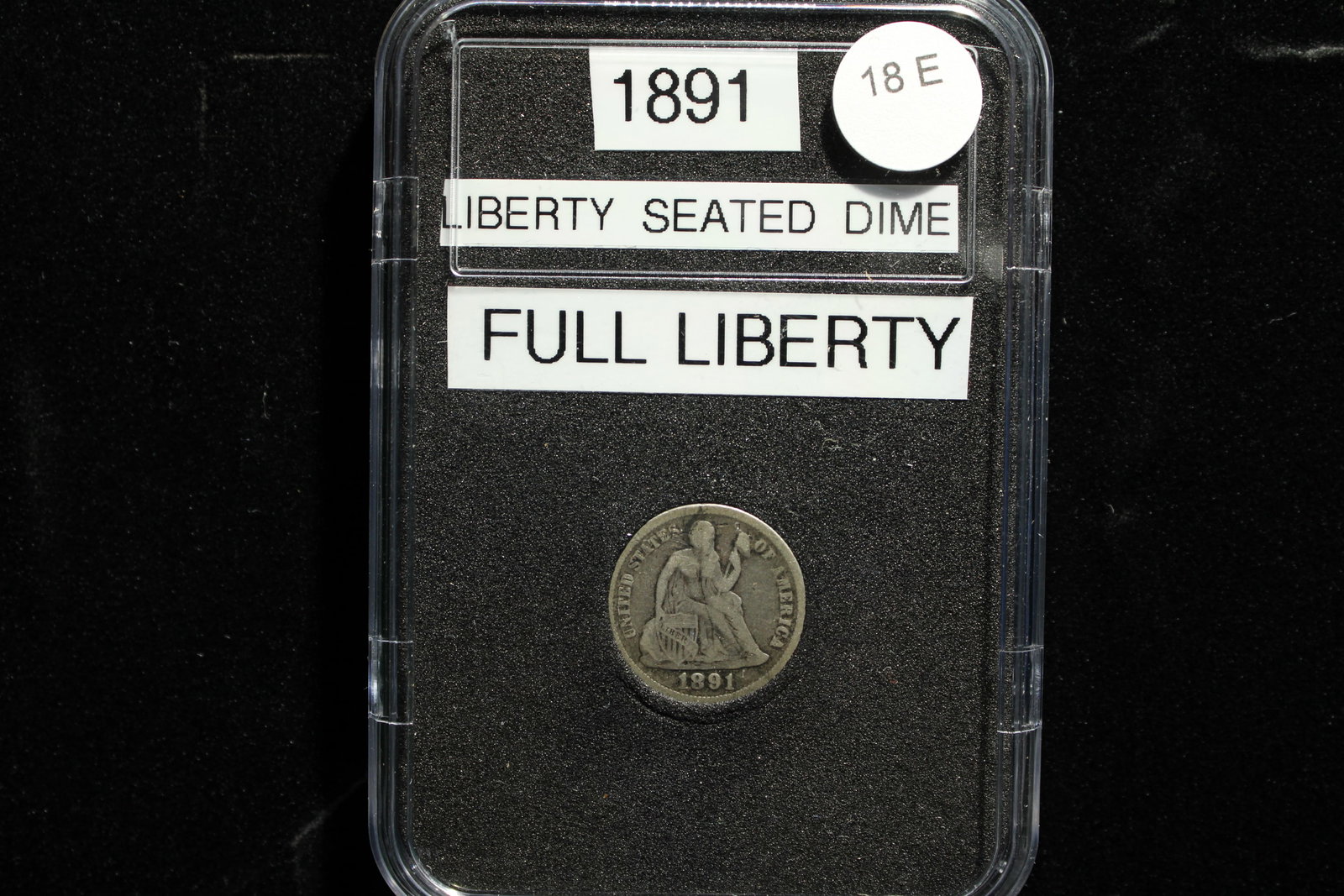 1891 LIBERTY SEATED DIME, FULL LIBERTY? (1 of 3)