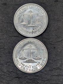 1/2 Troy Oz. Each .999 FINE SILVER Silver Trade Unit Designed Coins (2 PCS)