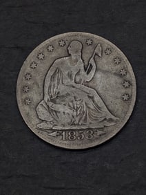 1853 w/ Arrows & Rays Seated Liberty Half Dollar - Tough Type!