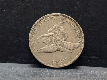 1857 Flying Eagle Cent. XF detail