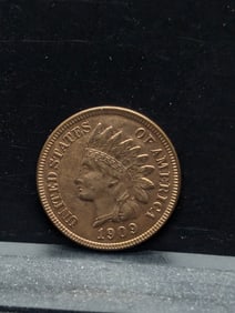 1909 Indian Cent with strong Liberty and all diamonds. Red luster.