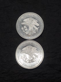 1/2 Troy Oz. Each .999 FINE SILVER Silver Trade Unit Designed Coins (2 PCS)